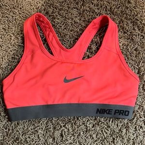 Neon Coral Nike Pro Sports Bra